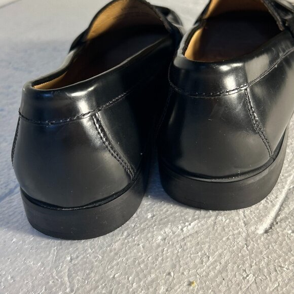 Johnston & Murphy SZ 10 Hayes Black Leather Tassel Loafer Career casual formal - Picture 8 of 11